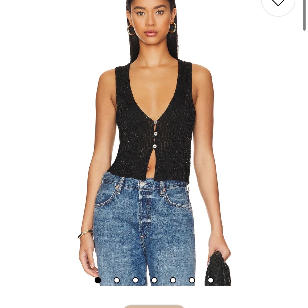 Free People Black Sleeveless Knit Tank Top